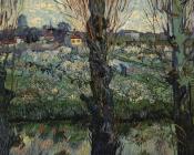 文森特 威廉 梵高 : 盛开的果园，阿尔勒的景色